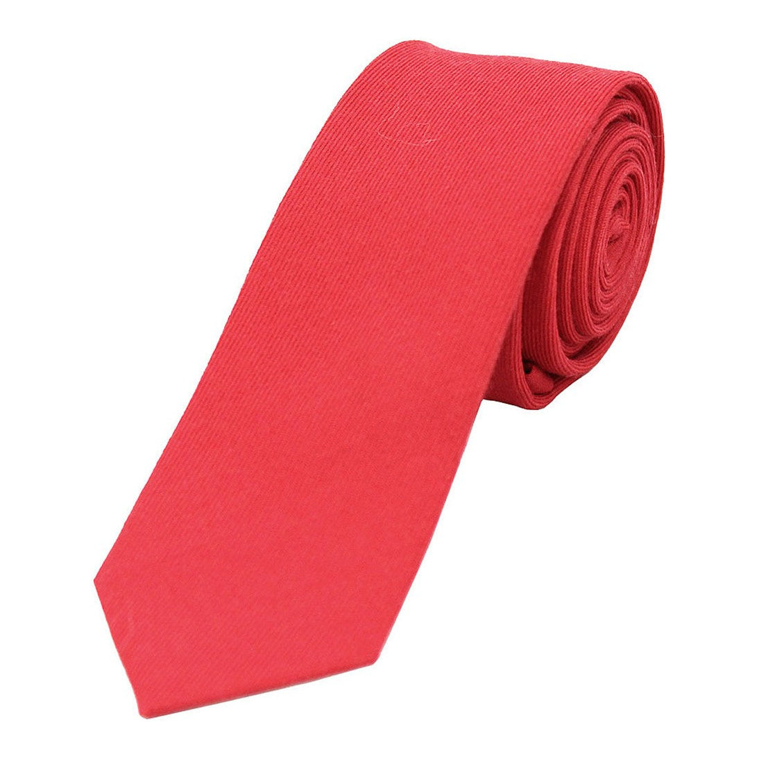 Soprano Plain Red Wool Rich Thin Tie