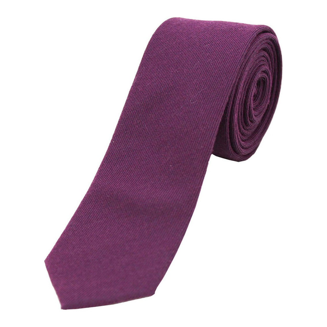 Soprano Plain Purple Wool Rich Thin Tie