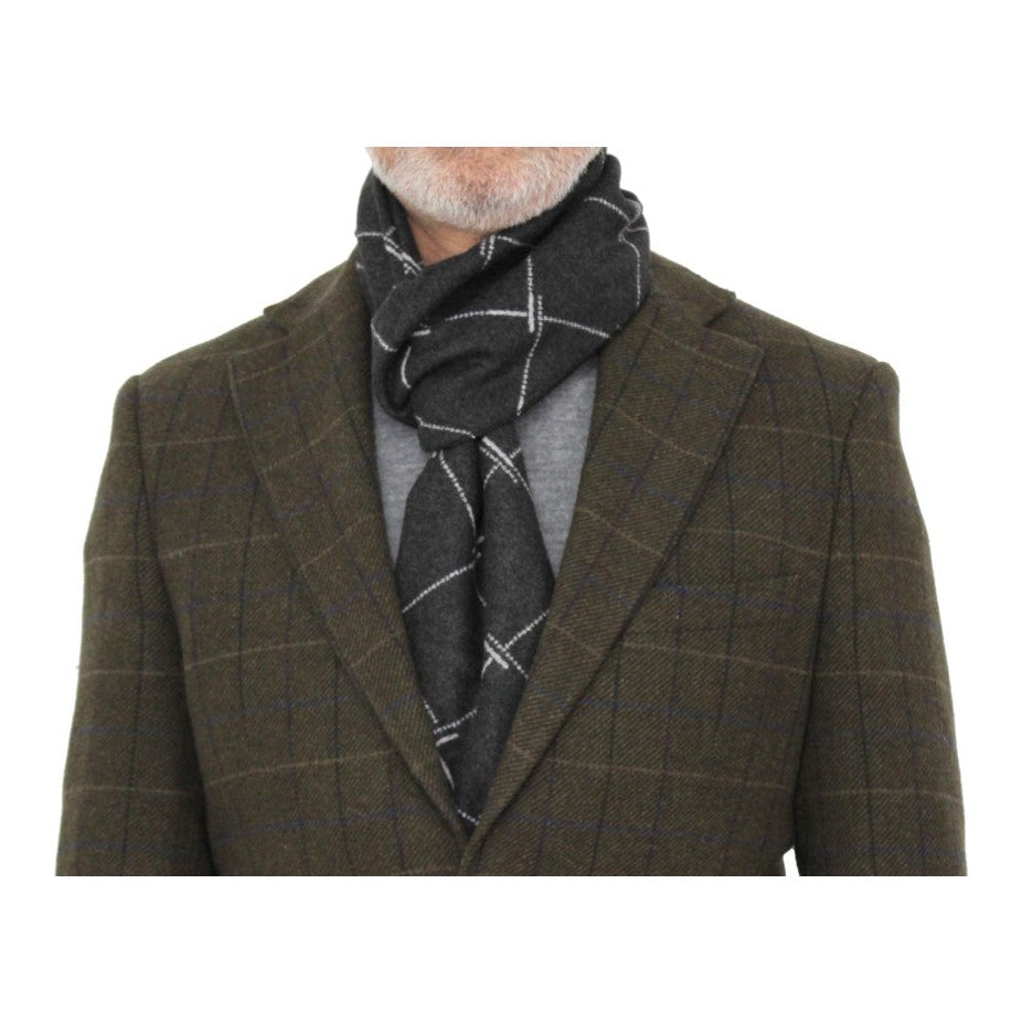 Erwin & Morris Grey Large Diamond Scarf Supplied In A Gift Box