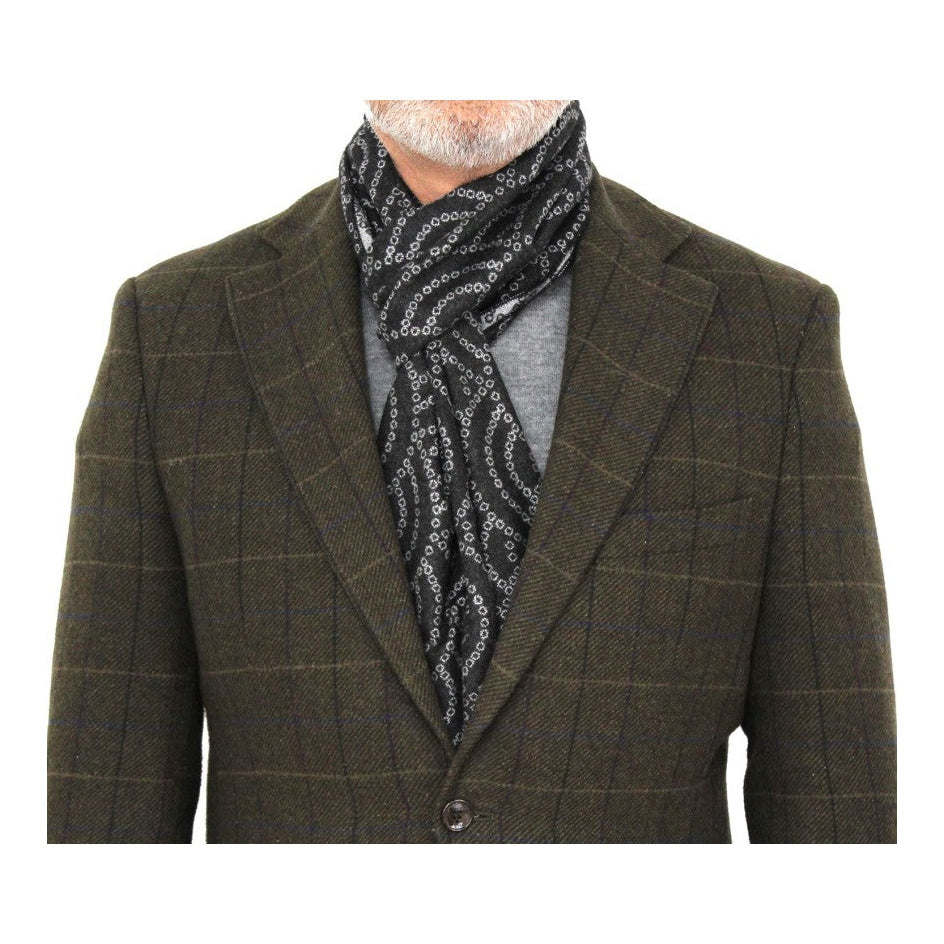Erwin & Morris Grey Sea Shell Patterned Scarf Supplied In A Gift Box