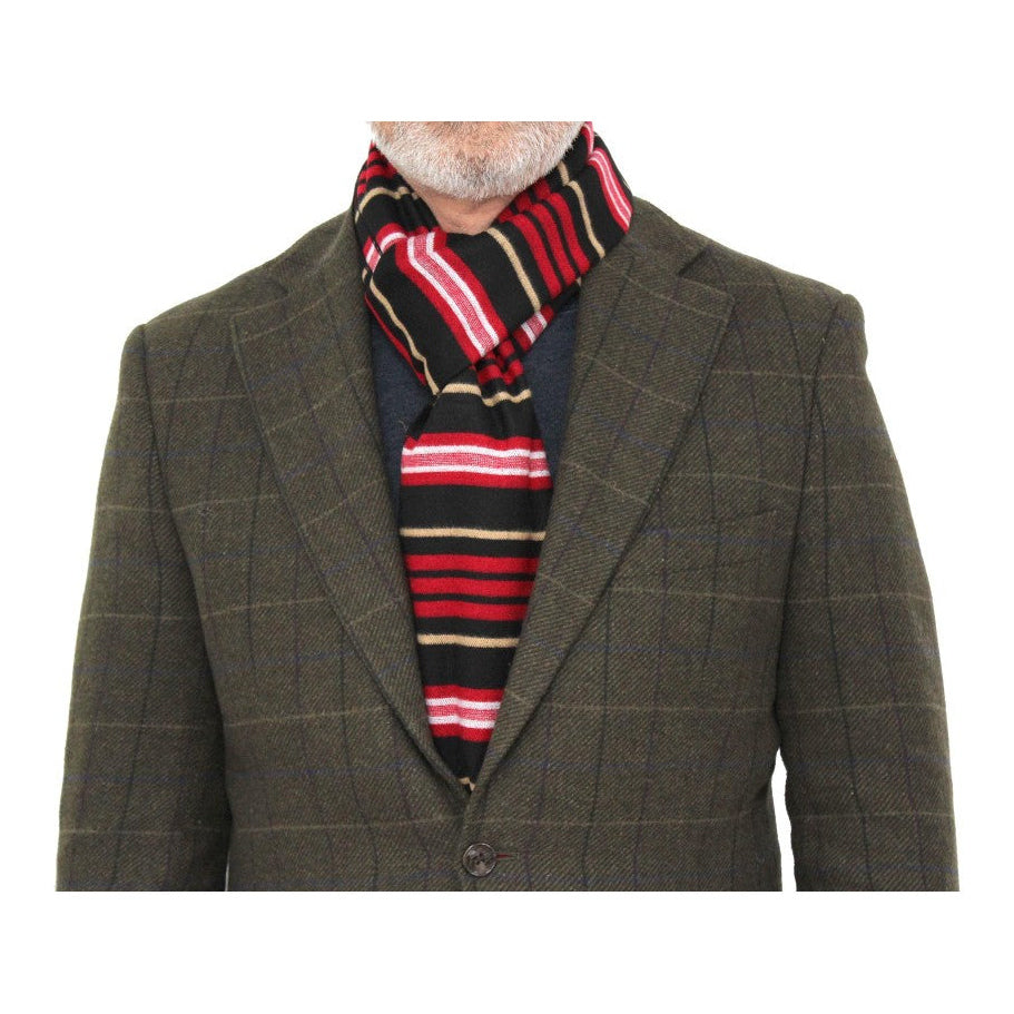 Erwin & Morris Multi Coloured Striped Scarf Supplied In A Gift Box