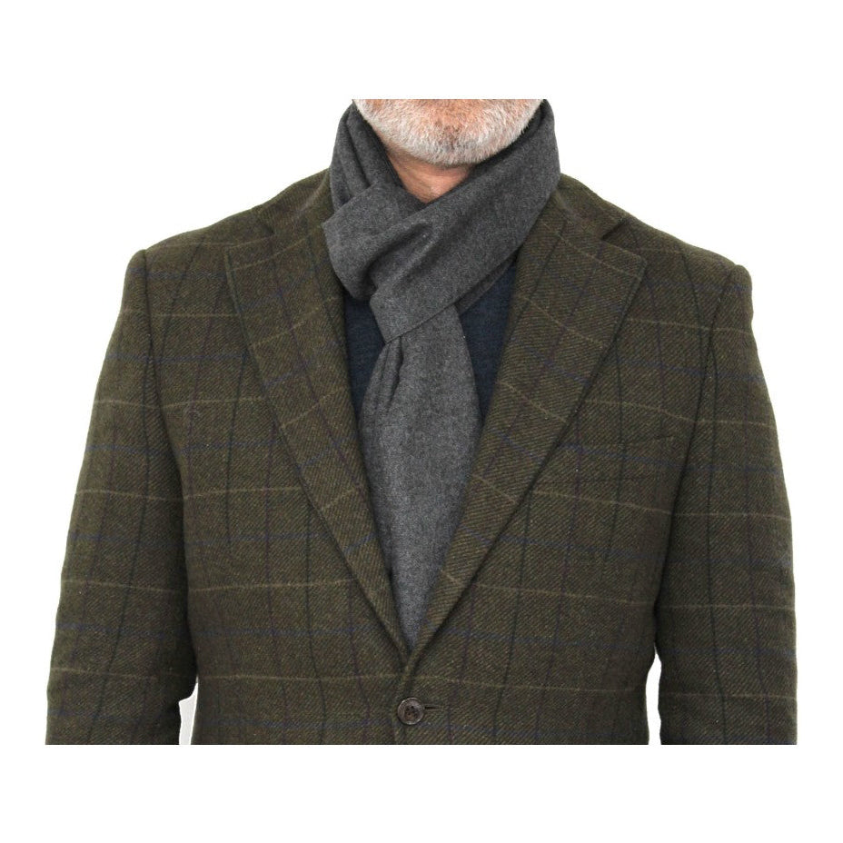 Erwin & Morris Plain Grey Scarf Supplied In A Gift Box