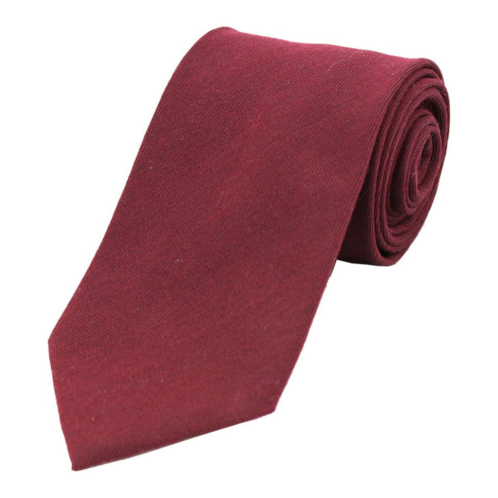 Soprano Plain Burgundy Wool Rich Tie
