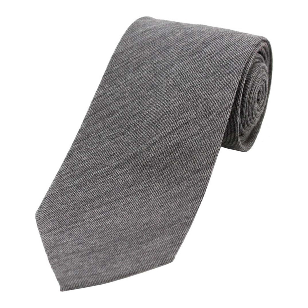 Soprano Plain Grey Wool Rich Tie