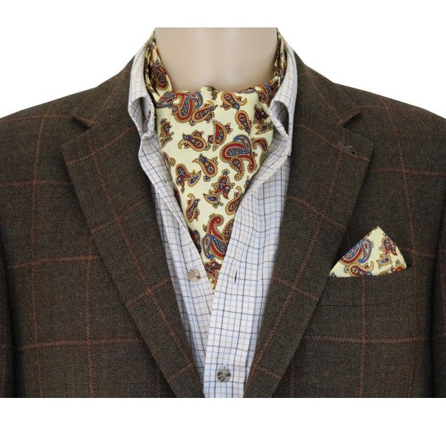 Soprano Silk Twill Yellow Paisley Cravat