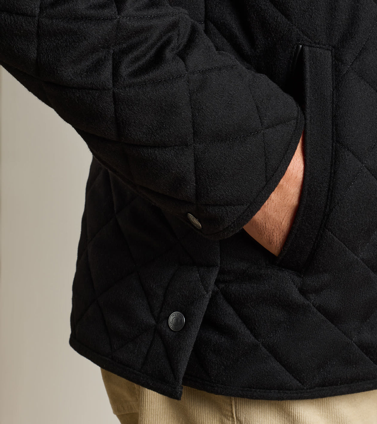 Peter Millar 25th Anniversary Cashmere Suffolk Jacket in Black - detail