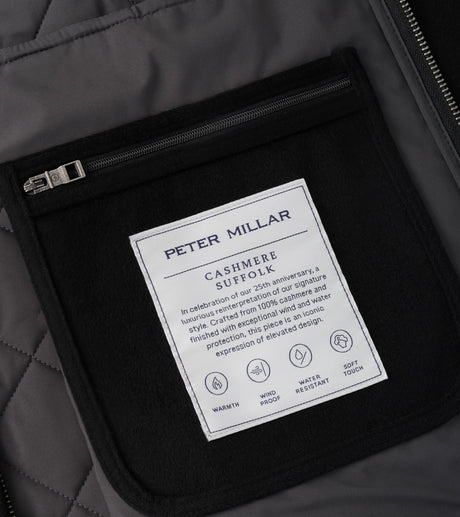 Peter Millar 25th Anniversary Cashmere Suffolk Jacket in Black - interior