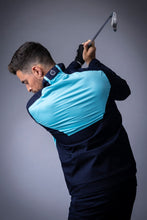 Load image into Gallery viewer, SUNDERLAND Valberg Zip Front Stretch Waterproof Golf Jacket - Mens - Navy / Aqua / White

