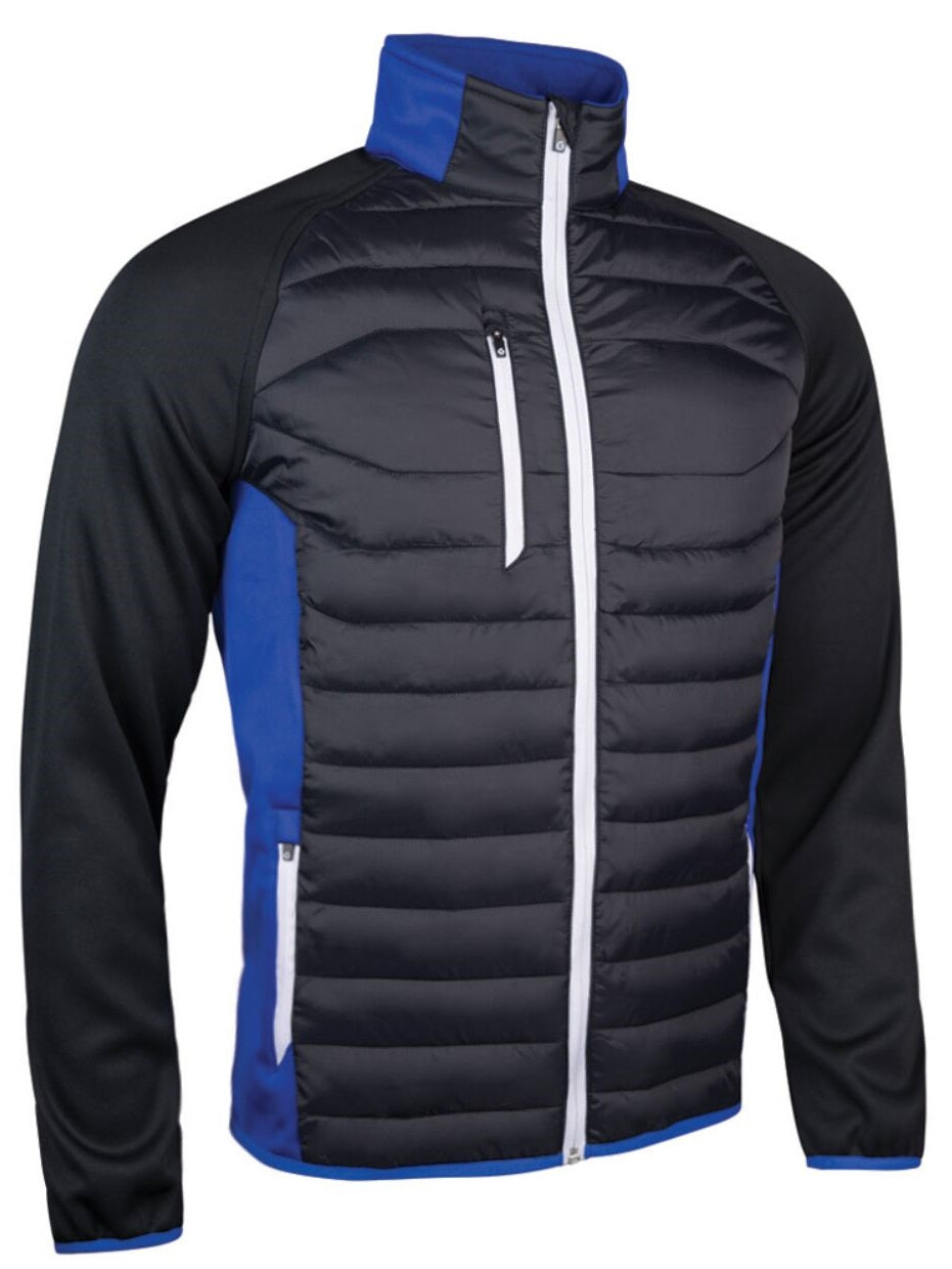 SUNDERLAND Zermatt Zip Front Performance Golf Jacket - Mens - Black / Electric Blue / White