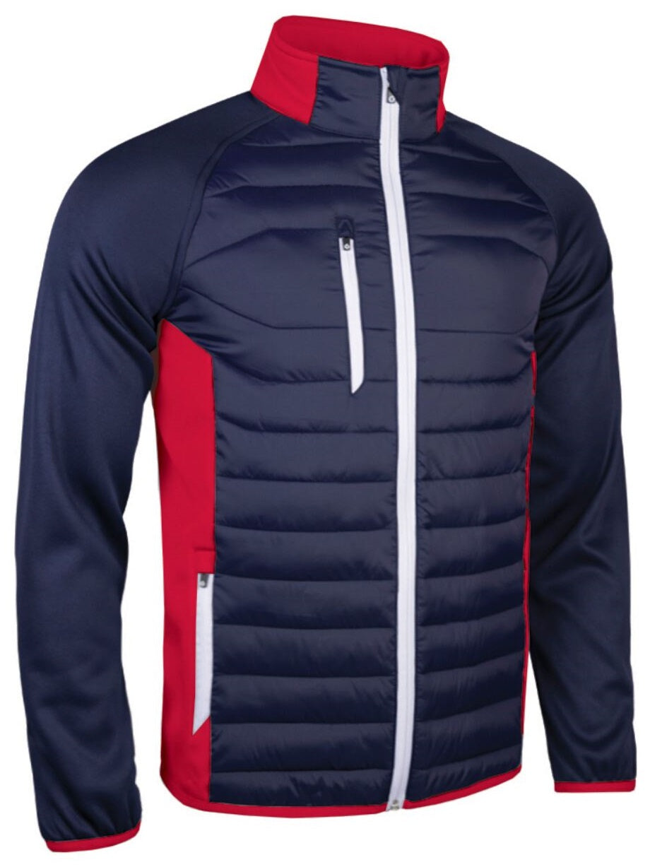 SUNDERLAND Zermatt Zip Front Performance Golf Jacket - Mens - Navy / Red / White
