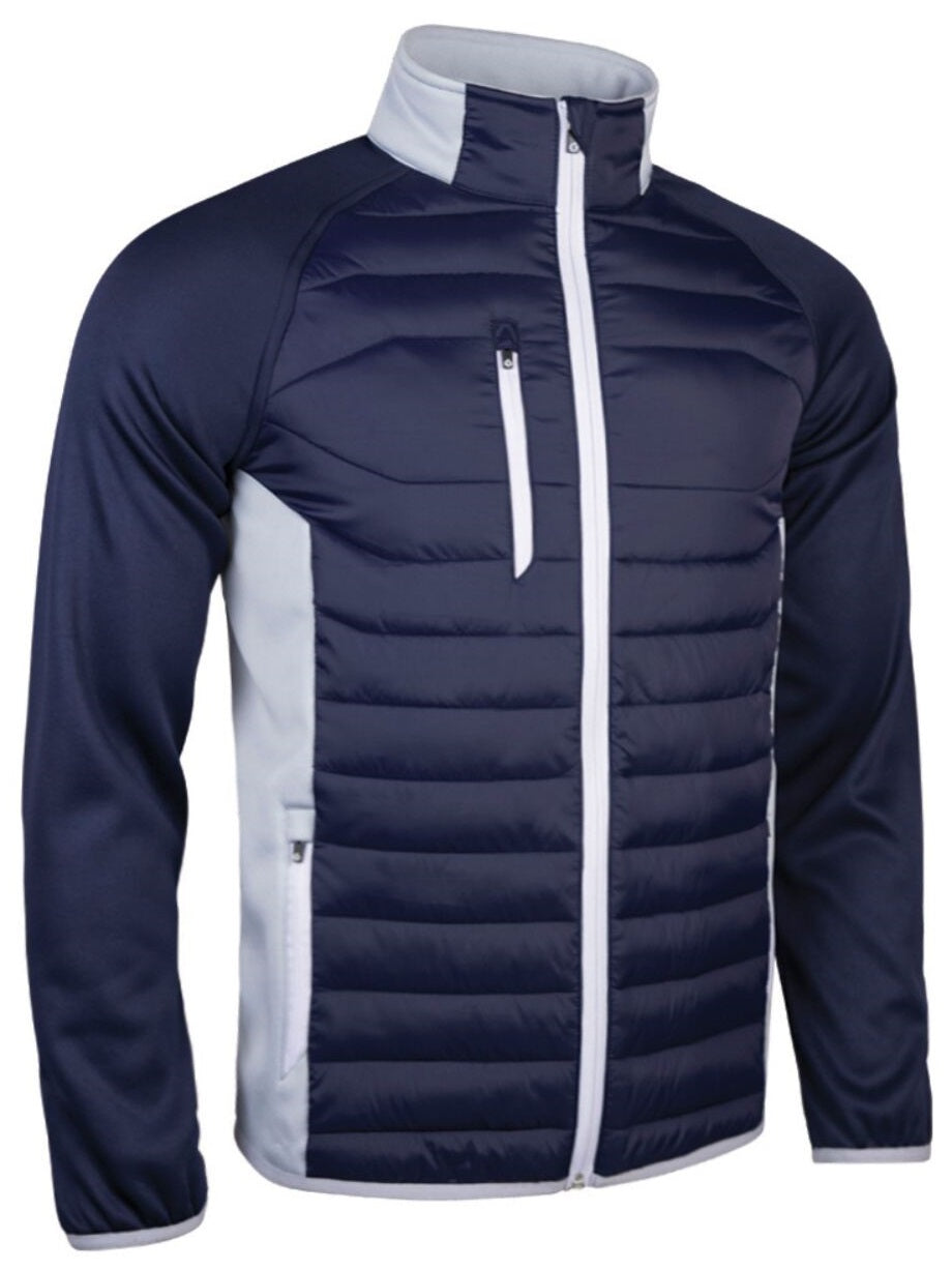 SUNDERLAND Zermatt Zip Front Performance Golf Jacket - Mens - Navy / Silver / White