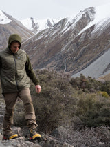 SWAZI Chamois Insulation Vest Mens Ranger, worn walking in mountain terrain