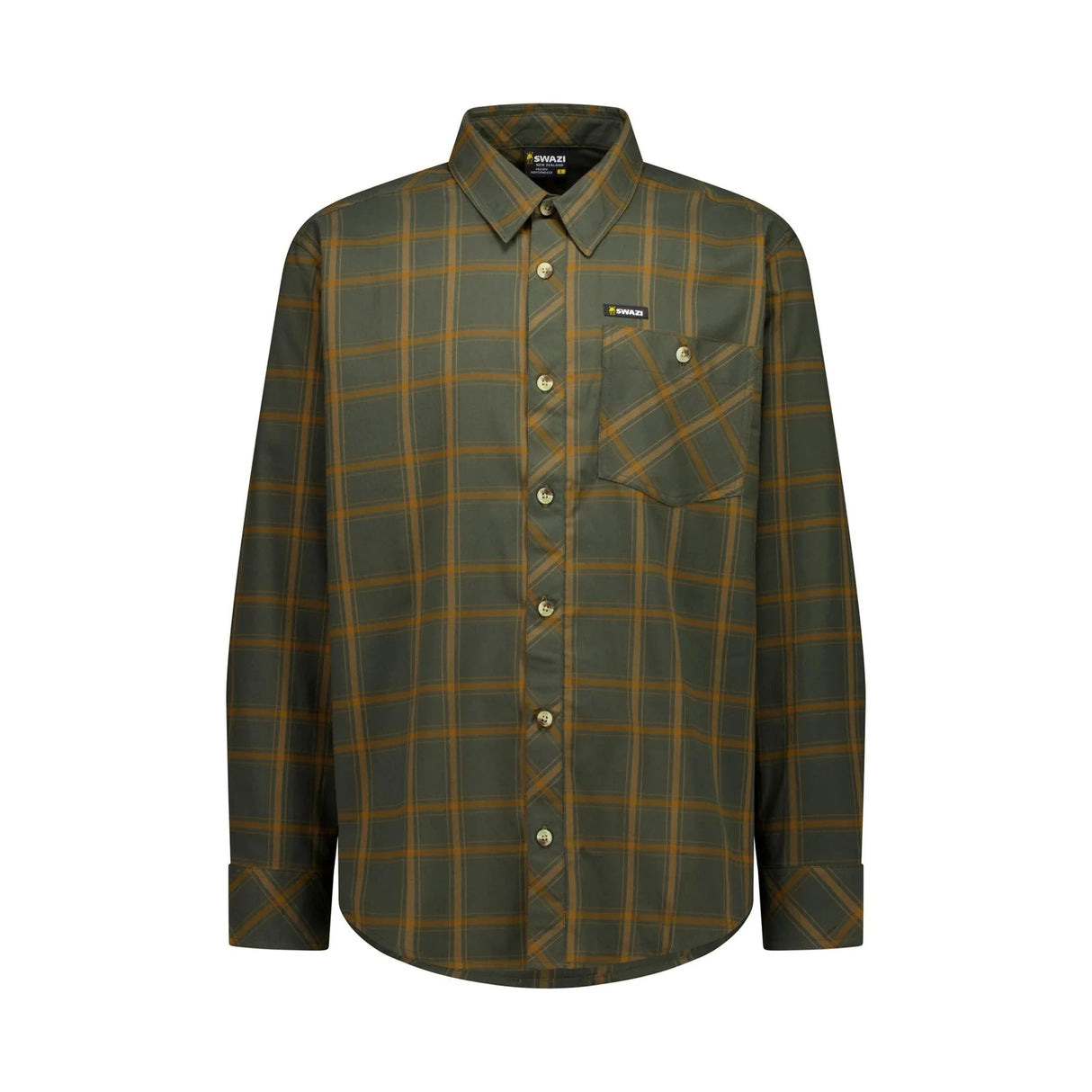 SWAZI Fairlie Shirt - Mens – Olive /Orange