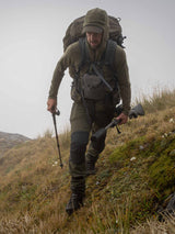 SWAZI Forest Pants III Mens Tussock, worn walking on a hillside