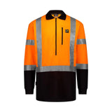 SWAZI Hi Vis Climb-Max Reflective Long Sleeve Polo - Mens - Blaze/ Black