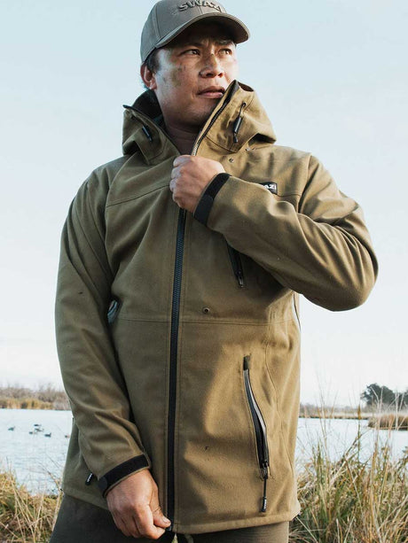 SWAZI Ibex Waterproof Hunting Jacket - Mens - Tussock Green