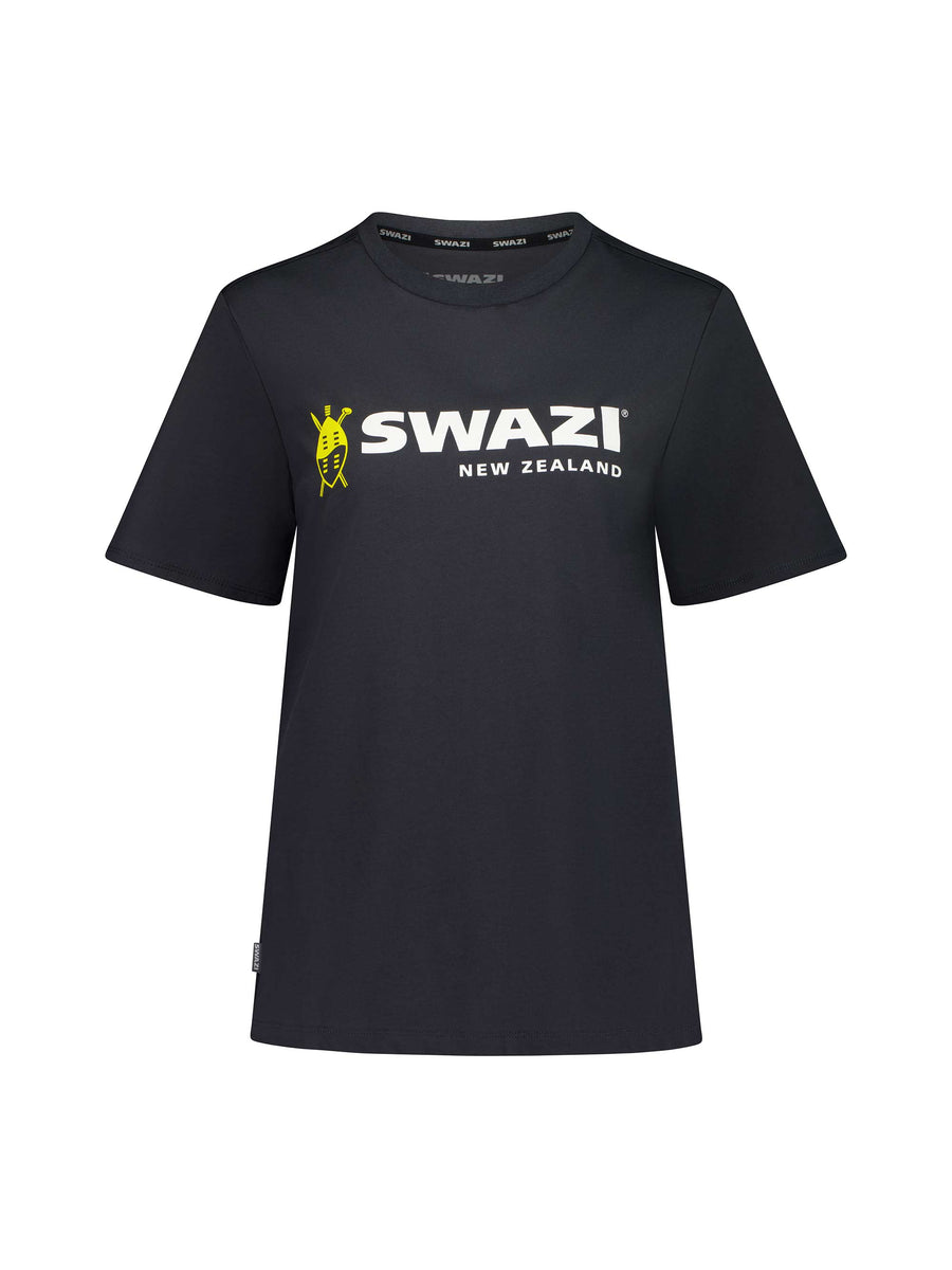 SWAZI Logo T-Shirt Womens Granite, front view