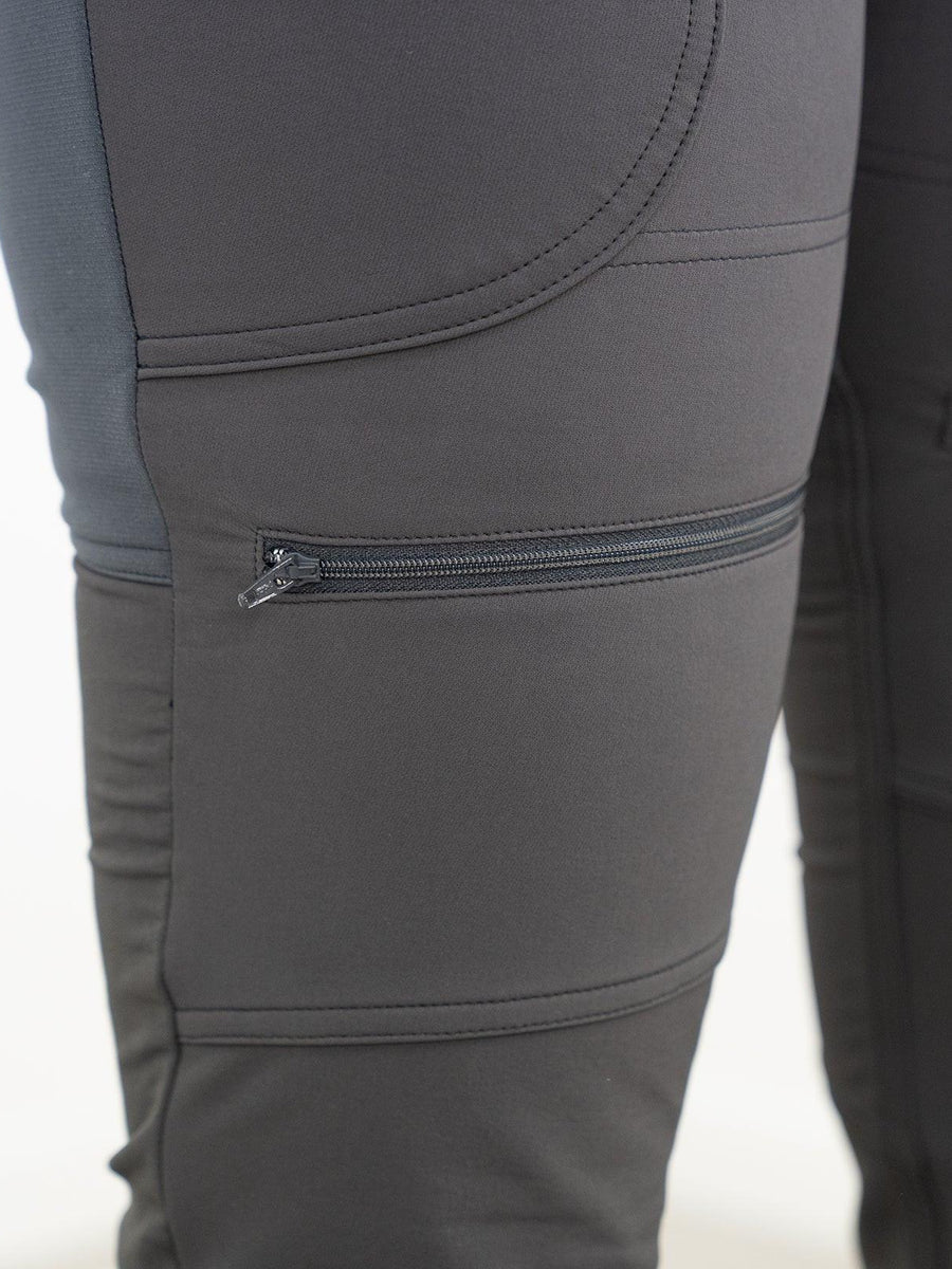 SWAZI Savannah Trousers Womens Iron Sand, knee detail