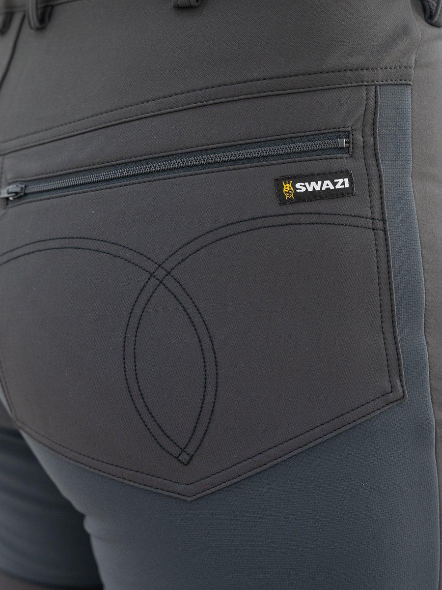 SWAZI Savannah Trousers Womens Iron Sand, rear pocket detail