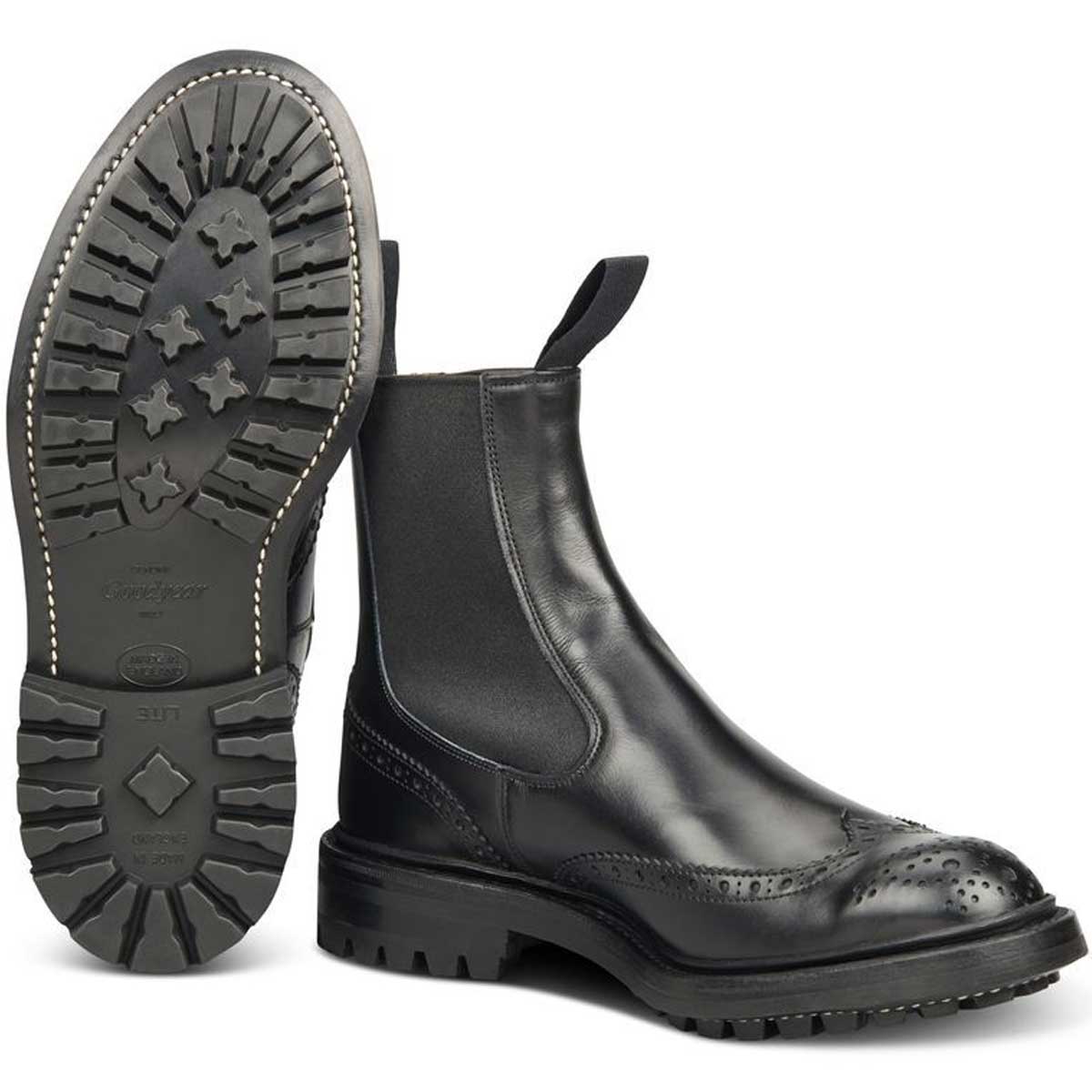 TRICKER'S Boots - Mens Henry Commando Sole - Black Calf