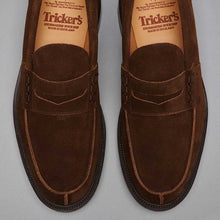 Load image into Gallery viewer, 40% OFF Tricker&#39;s James Penny Loafers - Mens Shoes - Chocolate Suede - Size: UK 10 &amp; 11

