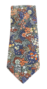 VAN BUCK Liberty Print Cotton Tie & Pocket Square - Elderberry