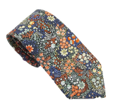 VAN BUCK Liberty Print Cotton Tie & Pocket Square - Elderberry