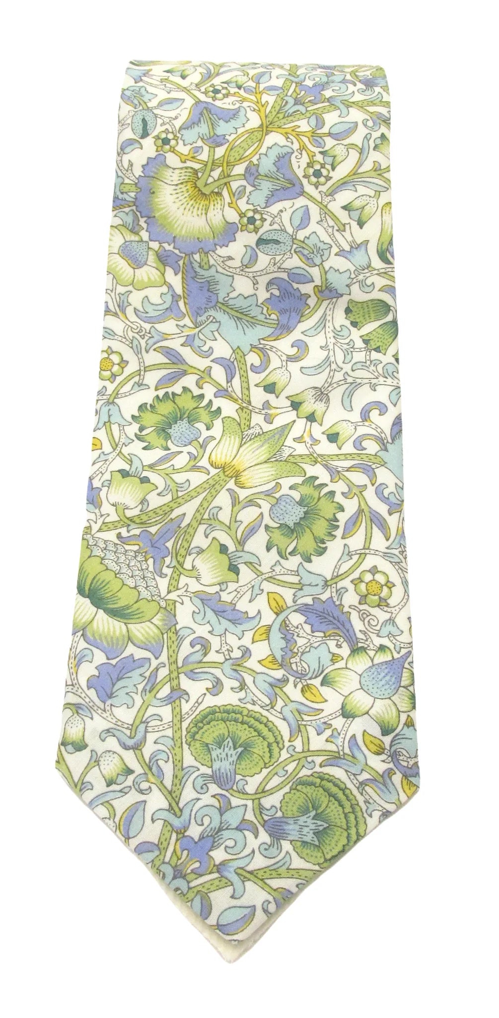 VAN BUCK Liberty Print Cotton Tie & Pocket Square - Lodden Olive