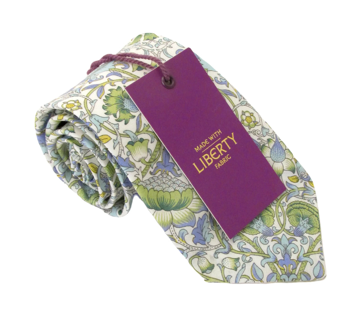 VAN BUCK Liberty Print Cotton Tie & Pocket Square - Lodden Olive