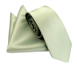 VAN BUCK Satin Wedding Tie & Pocket Square - Pistachio Green