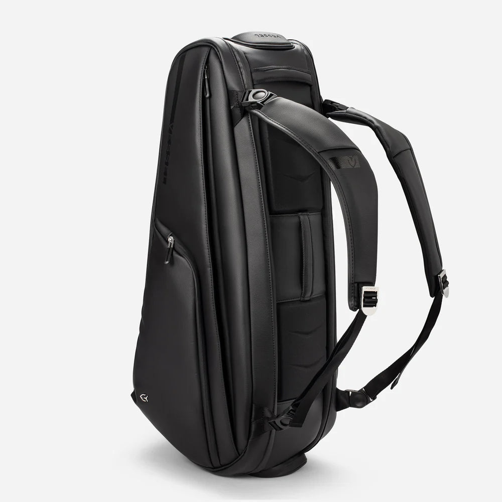 VESSEL Baseline 2.0 Tennis Racket Bag - Pebbled Black Backpack Straps