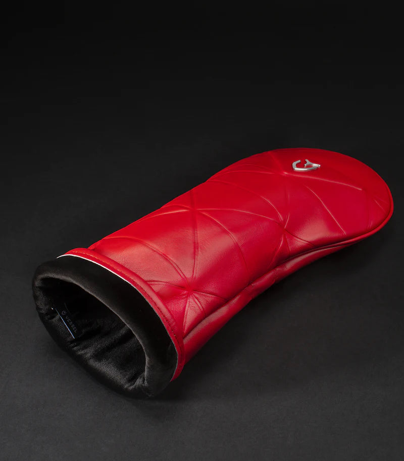 VESSEL Geometric Premium Golf Club Headcover – Genuine Leather – Red