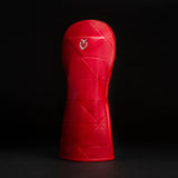 VESSEL Geometric Premium Golf Club Headcover – Genuine Leather – Red