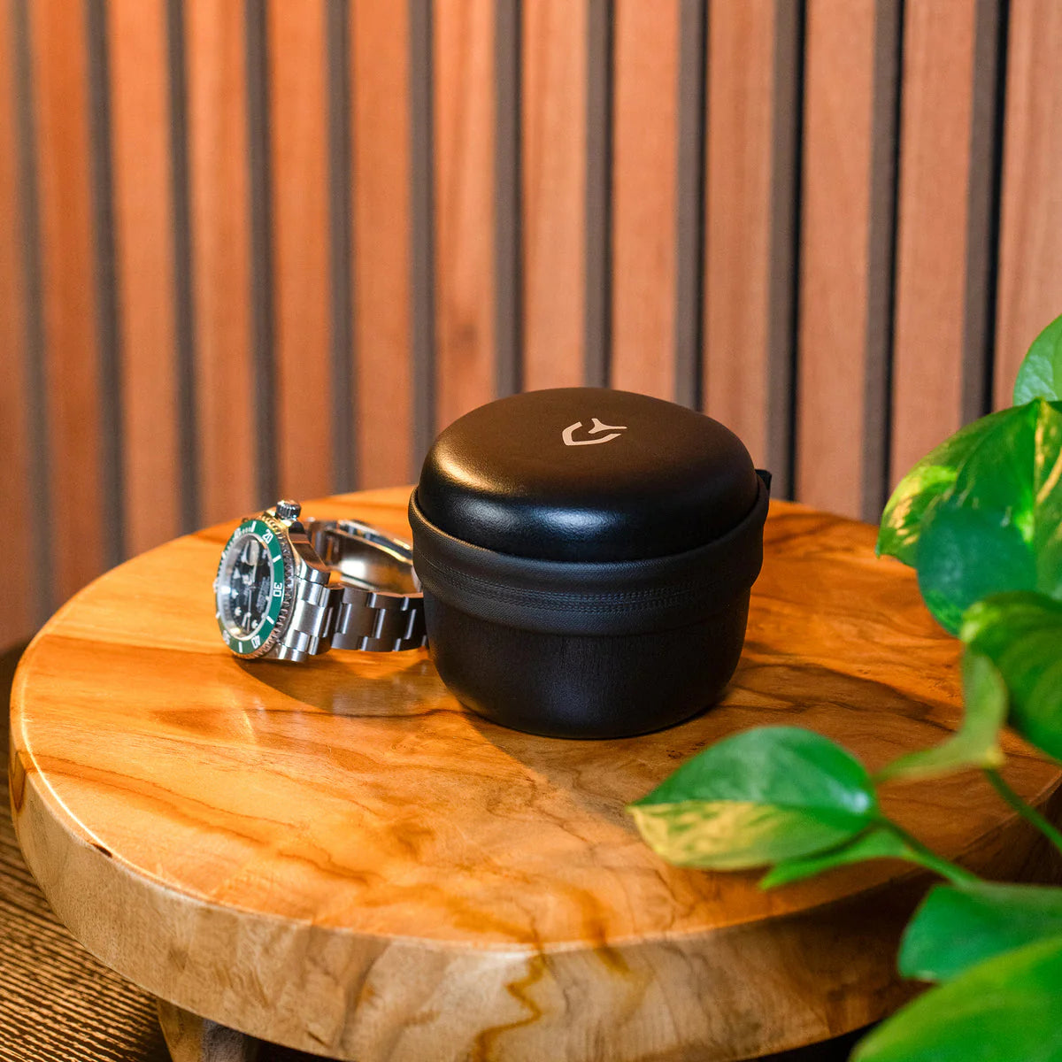 VESSEL Leather Watch Travel Case - Black