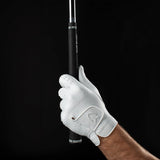 VESSEL Lux Cabretta Leather Golf Glove - Pebbled White