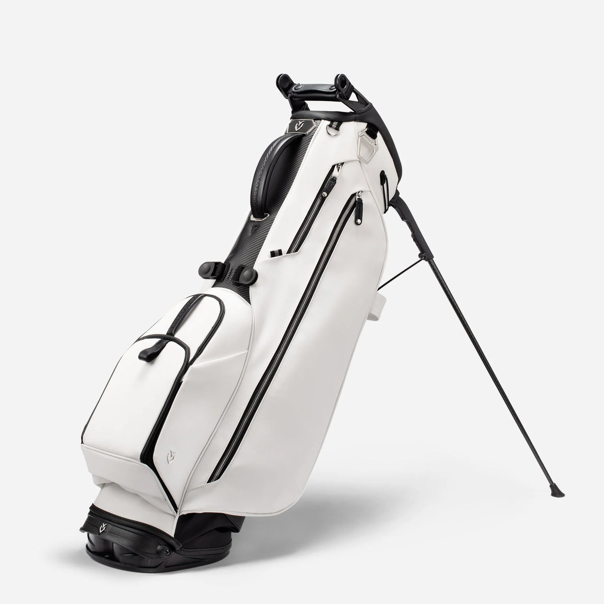 VESSEL Lux Carbon Stand Golf Bag - Pebbled White