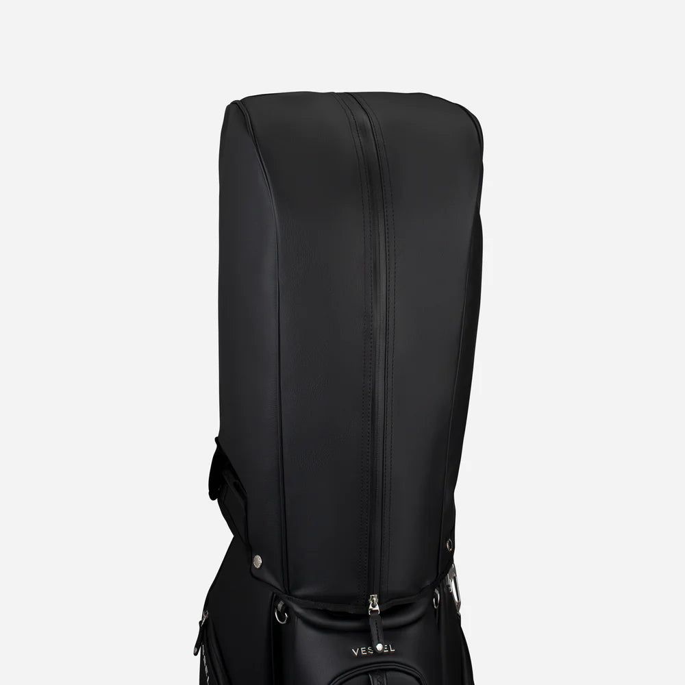 VESSEL Lux Cart II Golf Bag - Pebbled Black Rain Hood