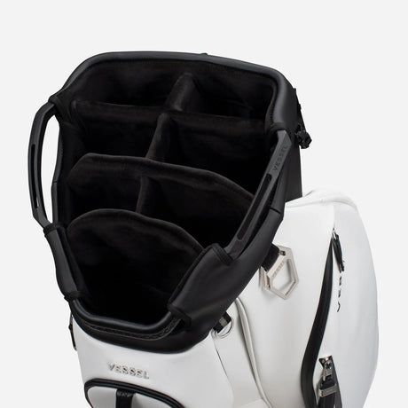 VESSEL Lux Cart II Golf Bag - Pebbled White