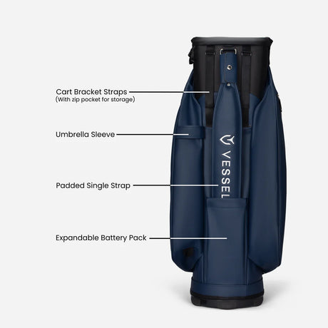 VESSEL Lux Cart II Golf Bag - Pebbled Black