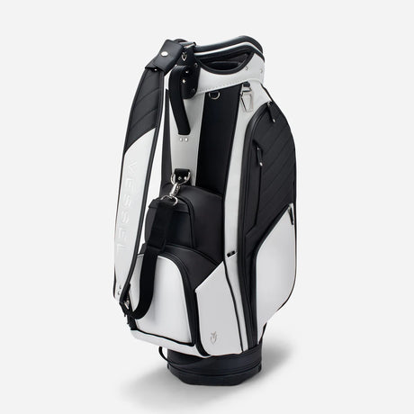 VESSEL Lux Prime Cart Golf Bag - Tour Styling Luxury Performance - White/Black