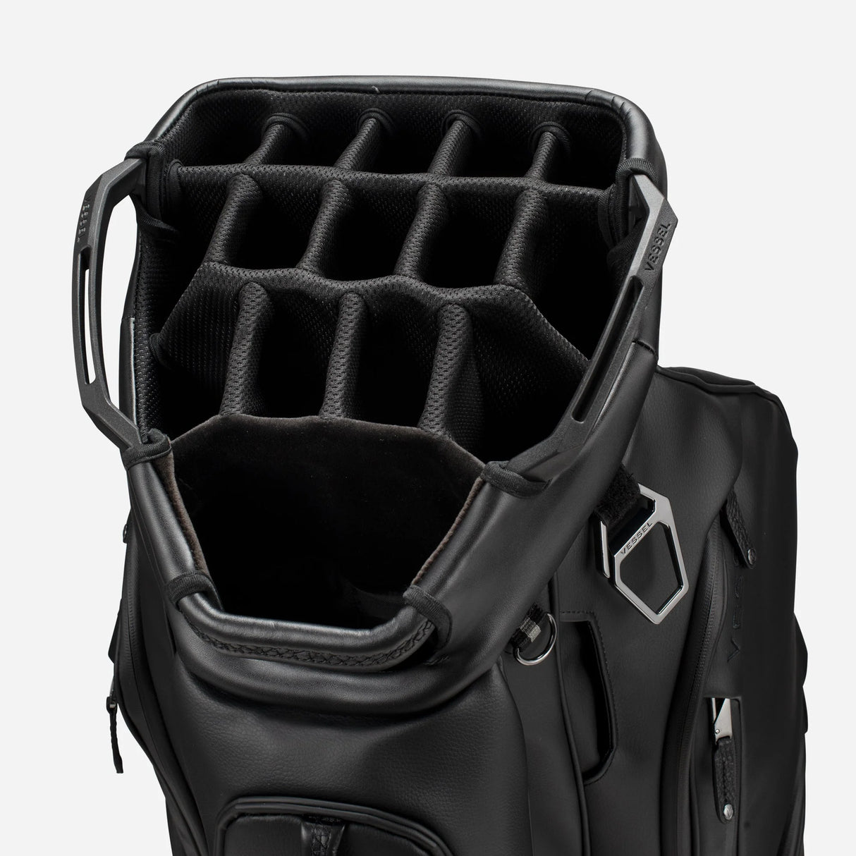 VESSEL Lux Pro Cart Golf Bag - Black - 15 Way Divider Top