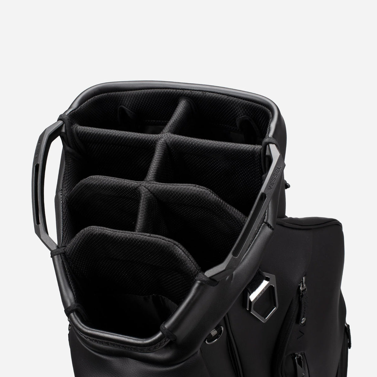 VESSEL Lux Pro Cart Golf Bag - Black - 7 Way Divider Top