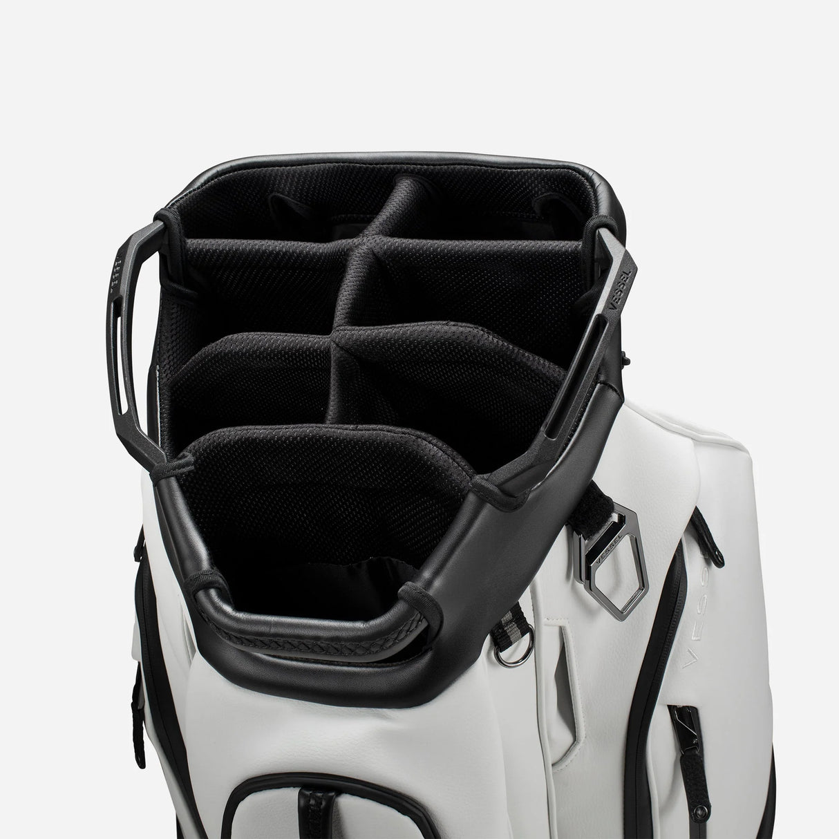 VESSEL Lux Pro Cart Golf Bag - White - 7 Way Divider Top
