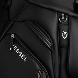 VESSEL Lux Pro Cart II Golf Bag - Pebbled Black Close Up