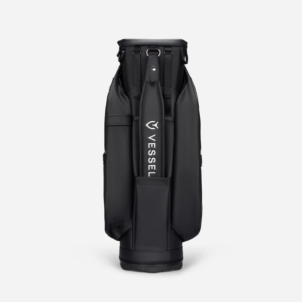 VESSEL Lux Pro Cart II Golf Bag - Pebbled Black Strap