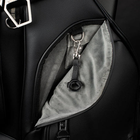 VESSEL Lux Pro Cart II Golf Bag - Pebbled Black Valuables Pocket