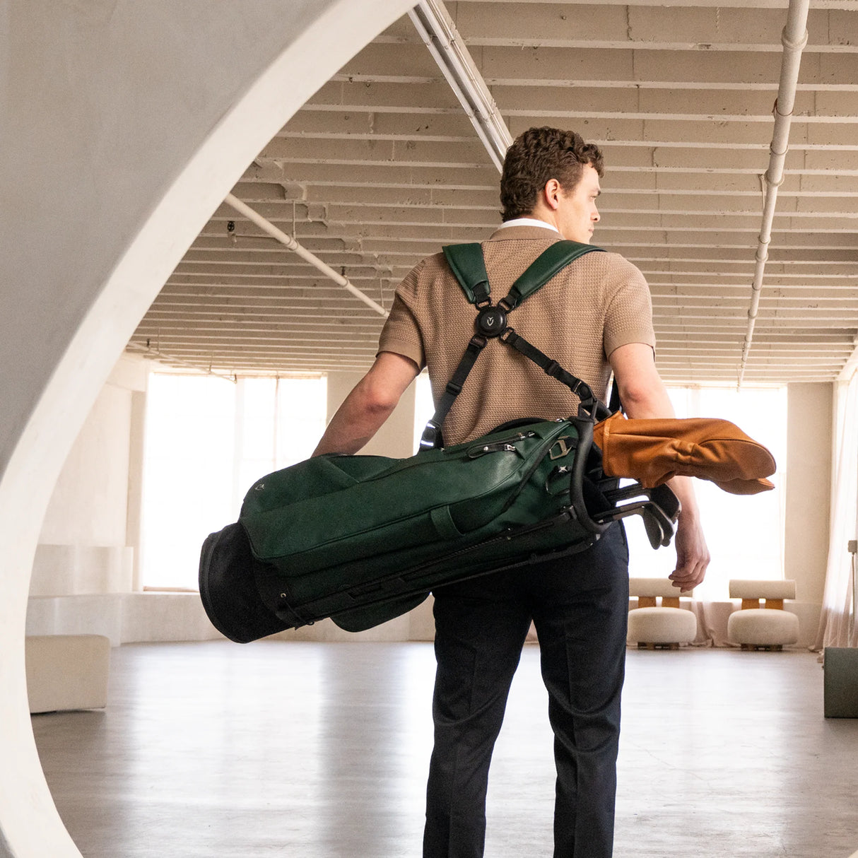 VESSEL Lux Stand Golf Bag - Crosshatch Black