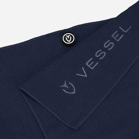 VESSEL Magnetic Golf Towel 20" x 40" - Navy