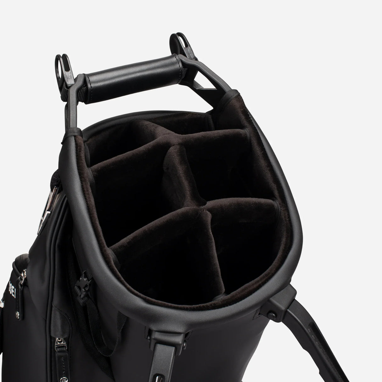 VESSEL Player V Stand Golf Bag - Pebbled Black - 6 Way Divider Top