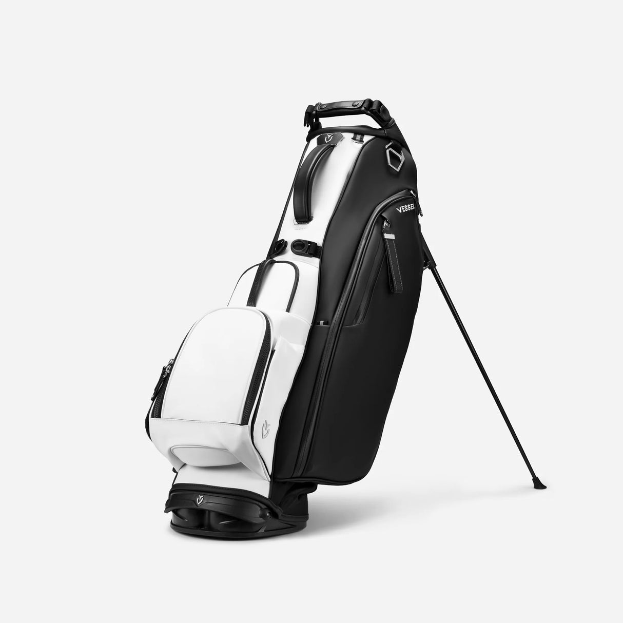 VESSEL Player V Stand Golf Bag - Tuxedo Black & White